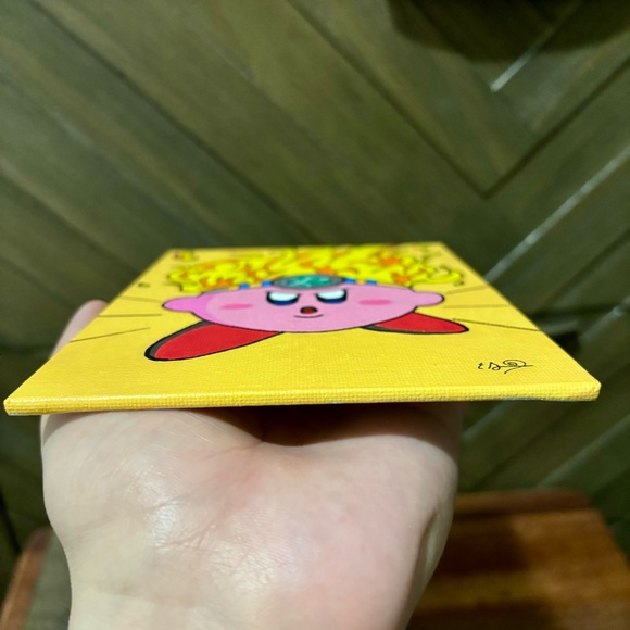 Fire Kirby Canvas Painting 5x7 - Picture 5 of 7